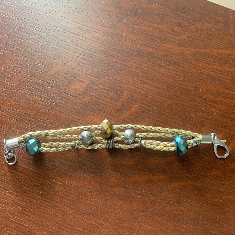 Bracelet Gold Rope Bead Bracelet 7.75 Inches Lobster Claw